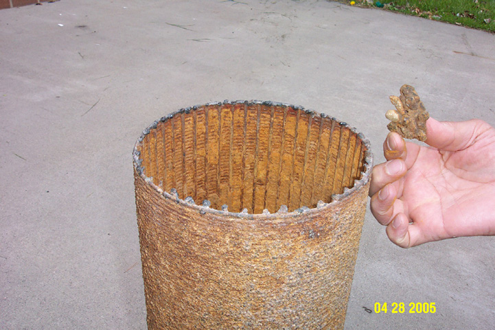 gravel pack and aquifer materials on the outside of the screen