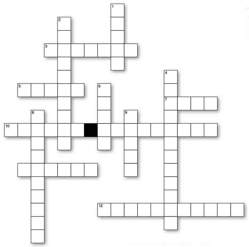 Measuring and More Crossword Puzzle