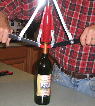 Using a manual corker.