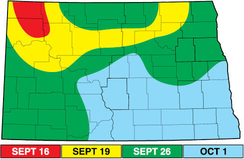 Figure 2. Ideal fall planting dates.