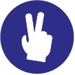 Fist showing 2 fingers of support