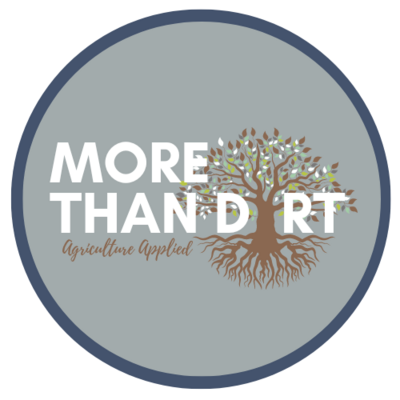 A logo for the More Than Dirt podcast, featuring the text 