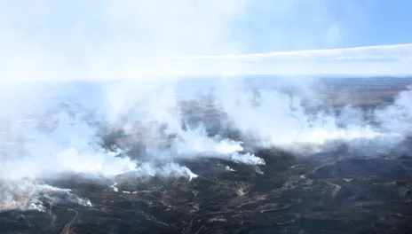 smoldering fires in western North Dakota