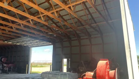 inside of a pole shed