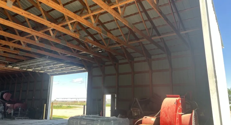 inside of a pole shed