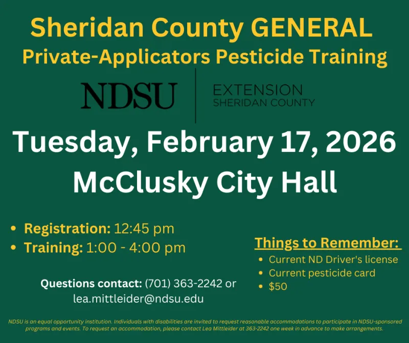 Sheridan County GENERAL Pesticide Training