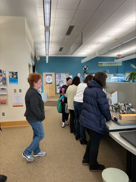 patrons of Fargo, ND public library visit the seed library
