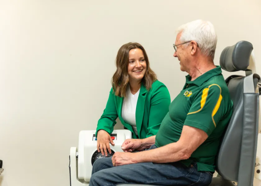 Healthy aging lab student and patient