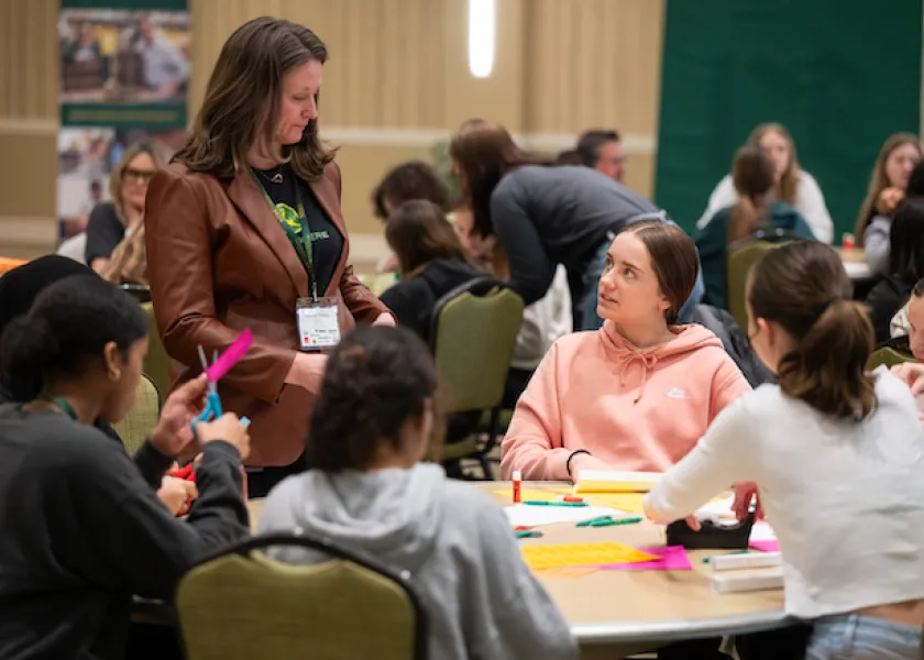 Nearly 150 eighth-grade girls visited 线上赌博app and area engineering companies Friday, Feb. 23 