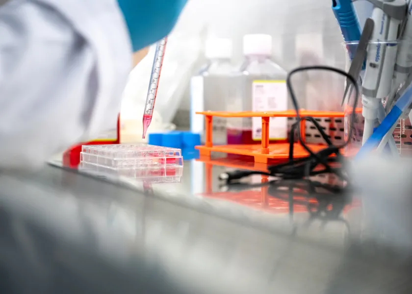 scientist working with samples in a lab
