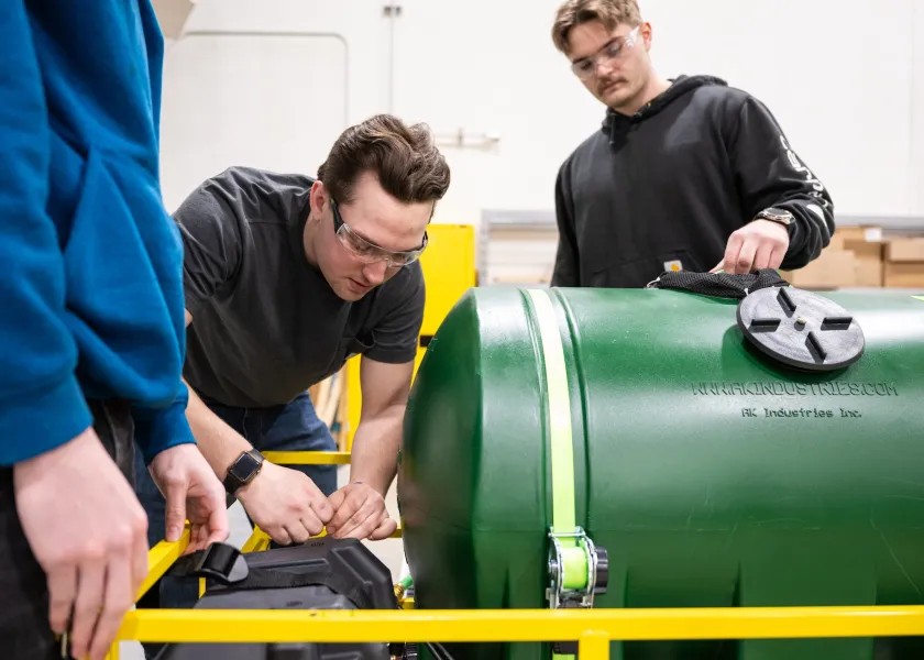 students working on an agricultural technology project