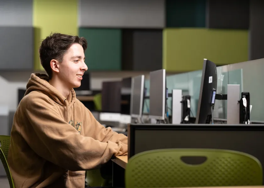 Christopher Dick, a sophomore data science major with an AI track