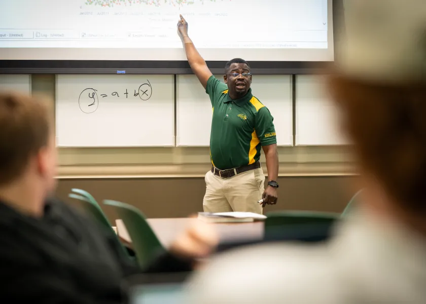 professor explaining a problem during class