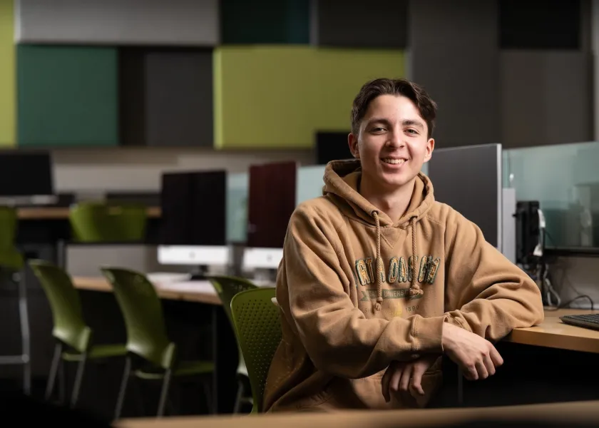 Christopher Dick, a sophomore data science major with an AI track