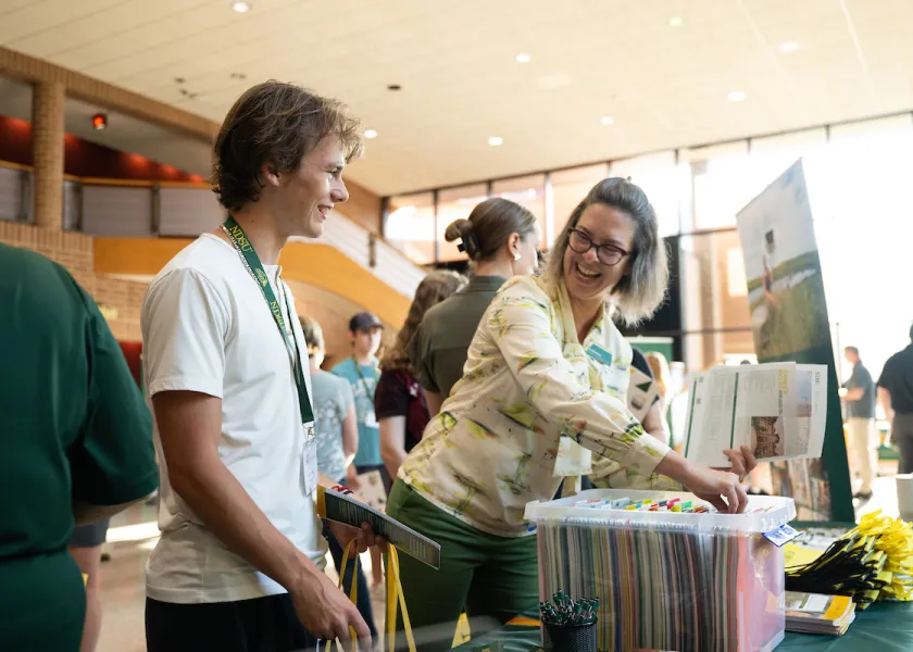 high school student getting registered for Summer Visit Day