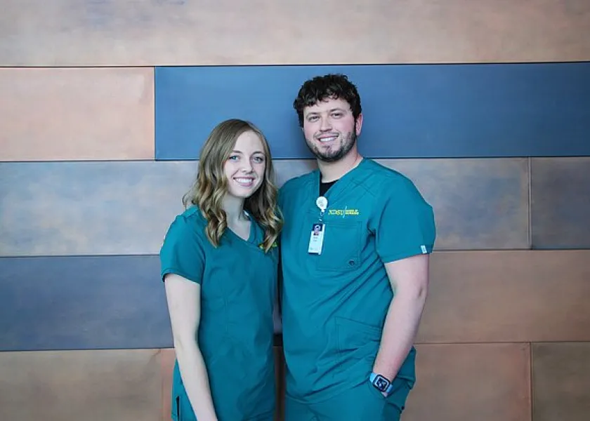School of Nursing graduates Sydney Blum and Devin Anderson
