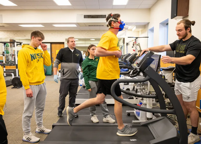 exercise science students performing testing