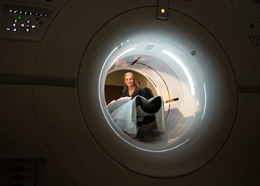 student in Allied Sciences working in the radiology lab