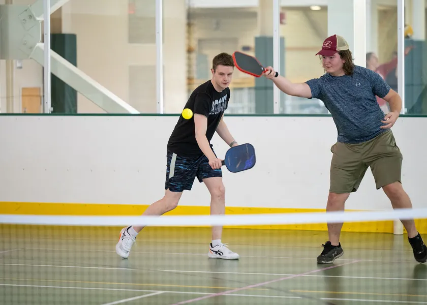 students playing intramural pickleball
