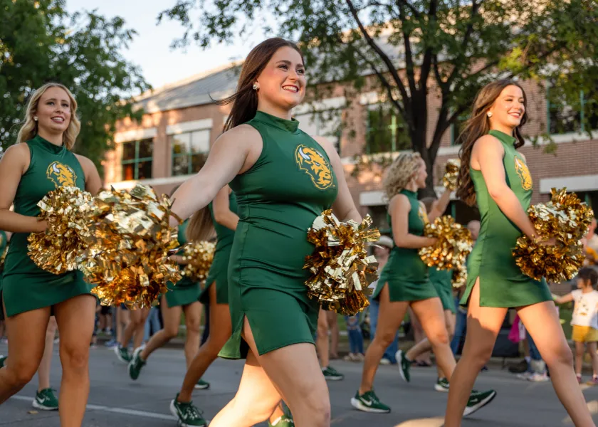 cheerleaders during the Homecoming Parade
