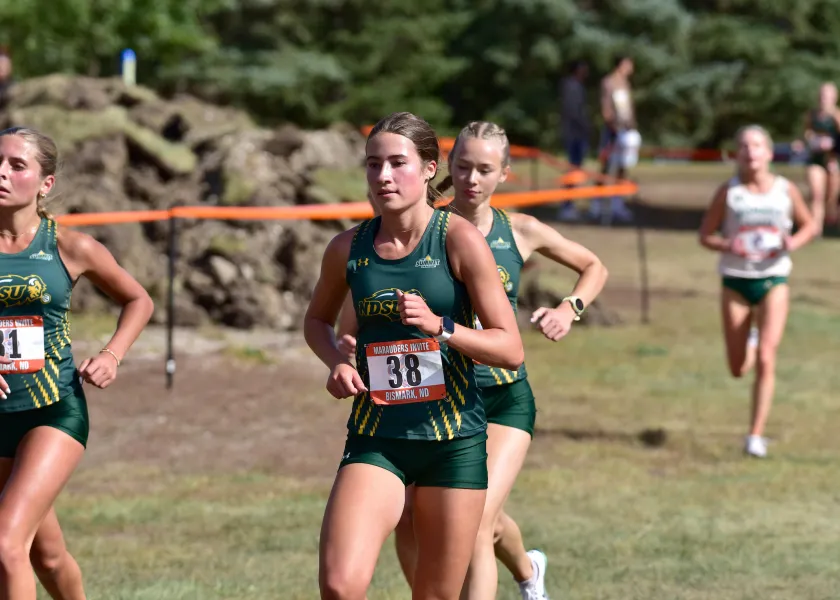women's cross country athletes during competition