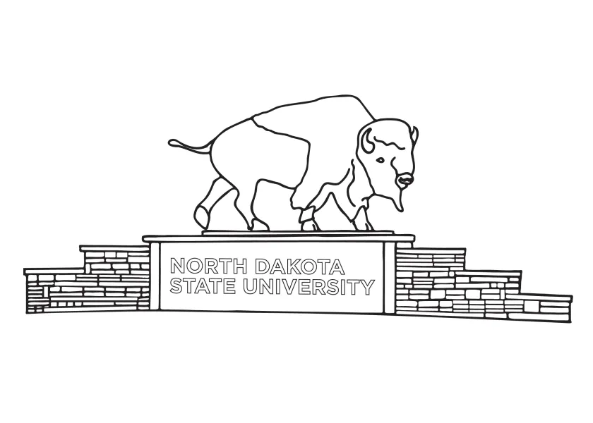 Bison Statue coloring sheet preview