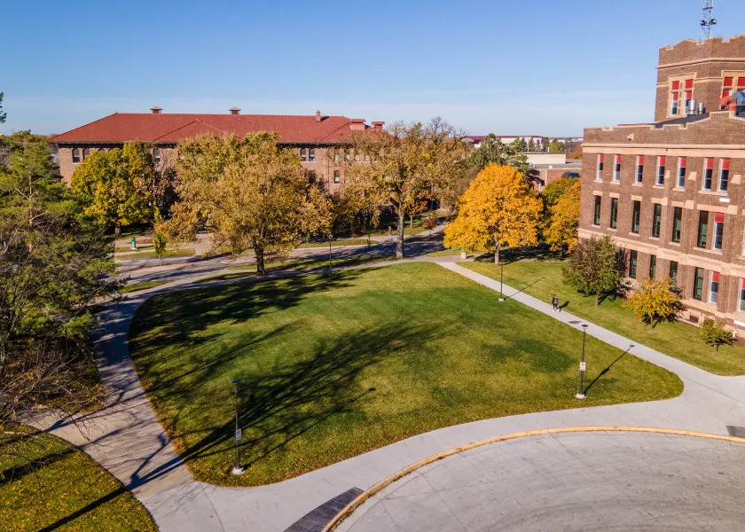 Grass area adjacent to Ladd Hall on the South side