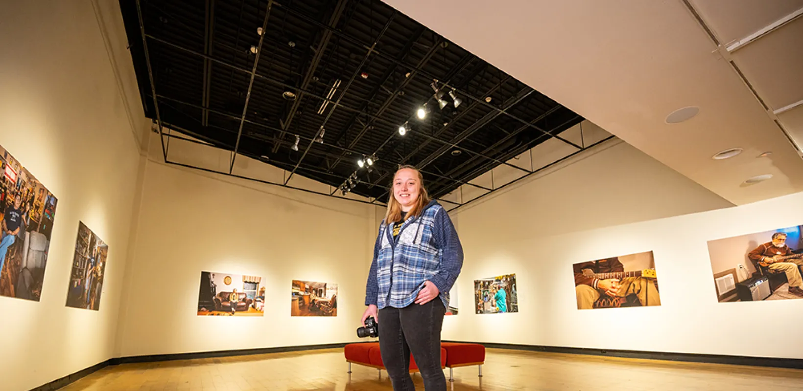 Maria Brien standing in an art gallery