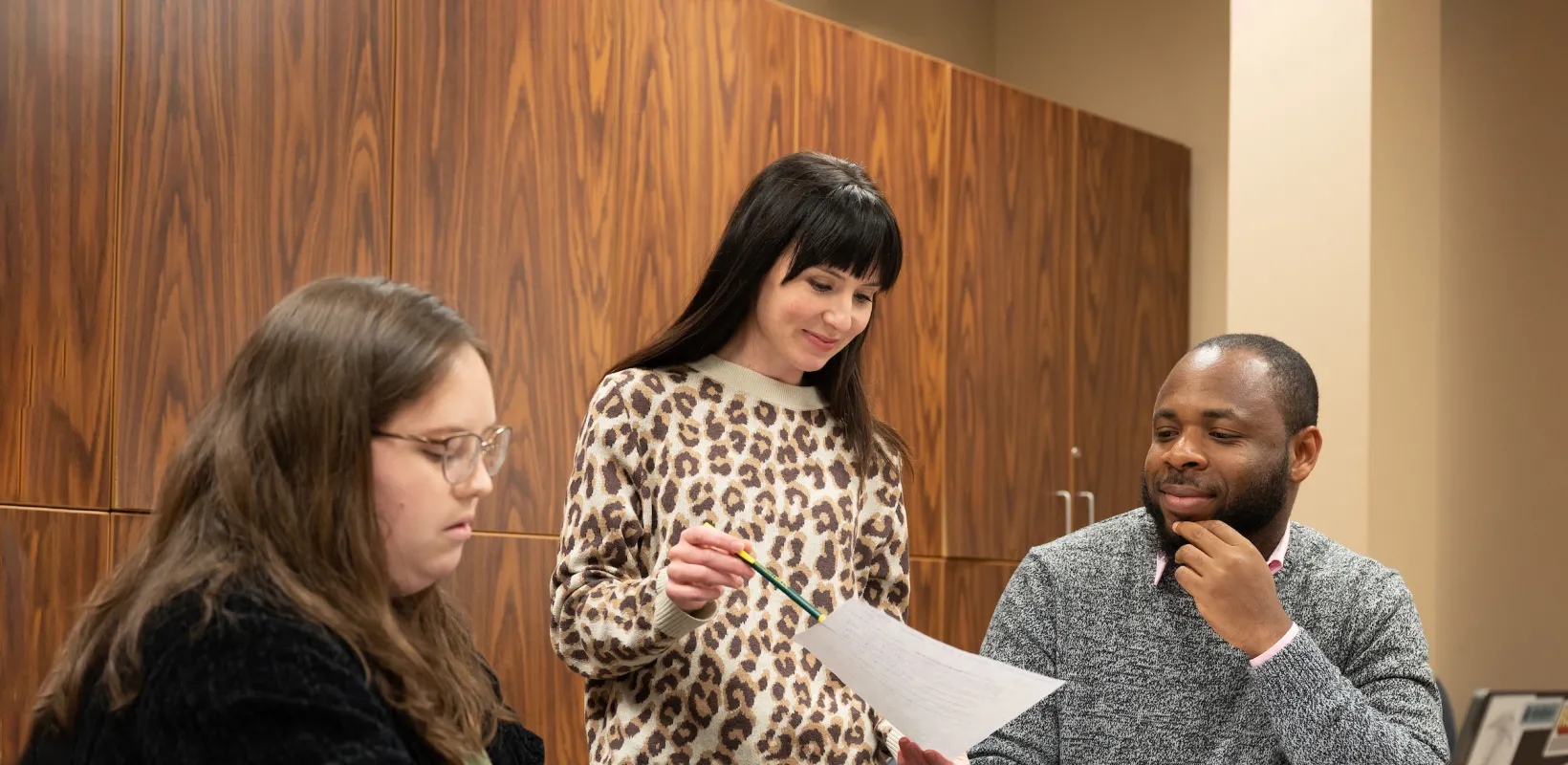 students working on a project in a classroom