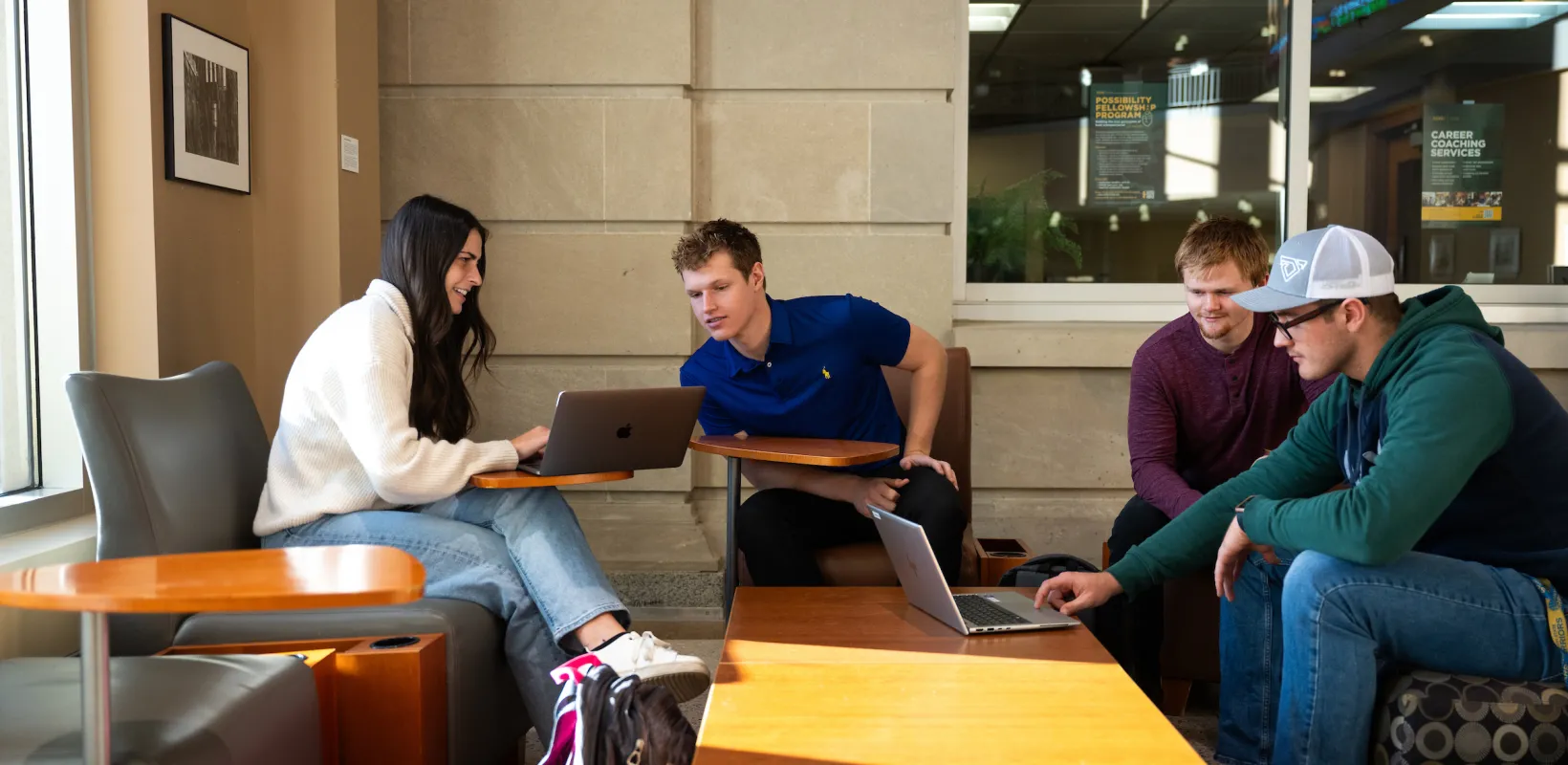 students studying in Barry Hall