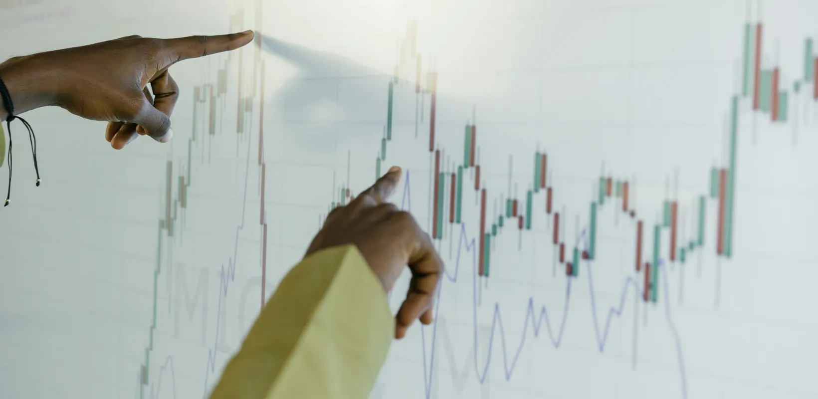 students evaluating statistics on a chart