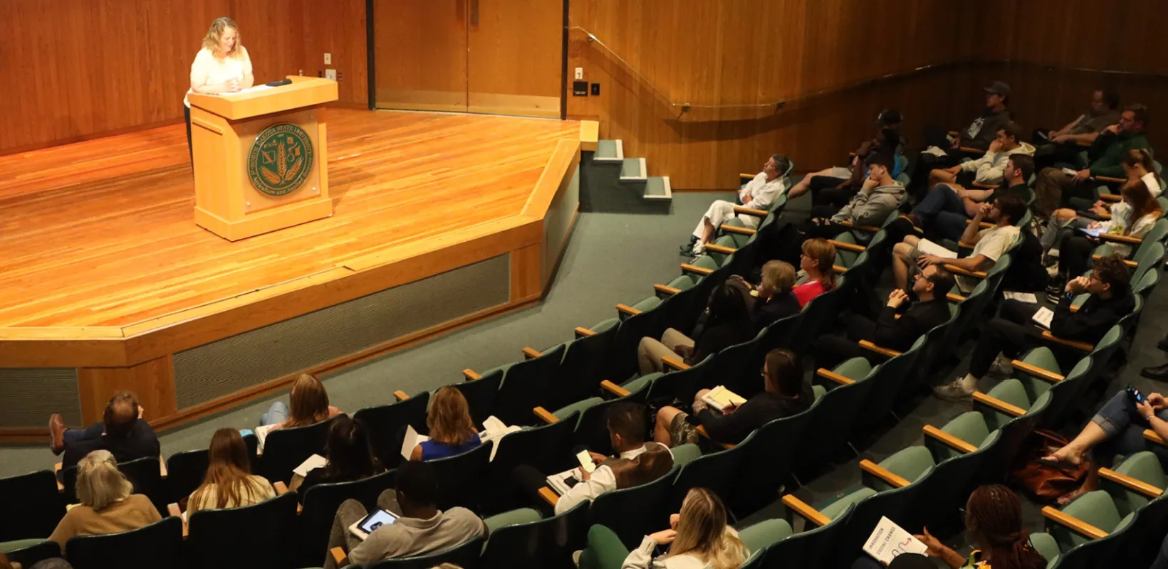 Presenter in front of audience