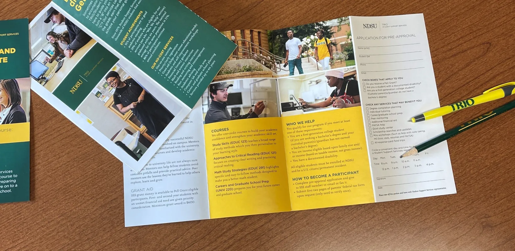 application materials, also found on website