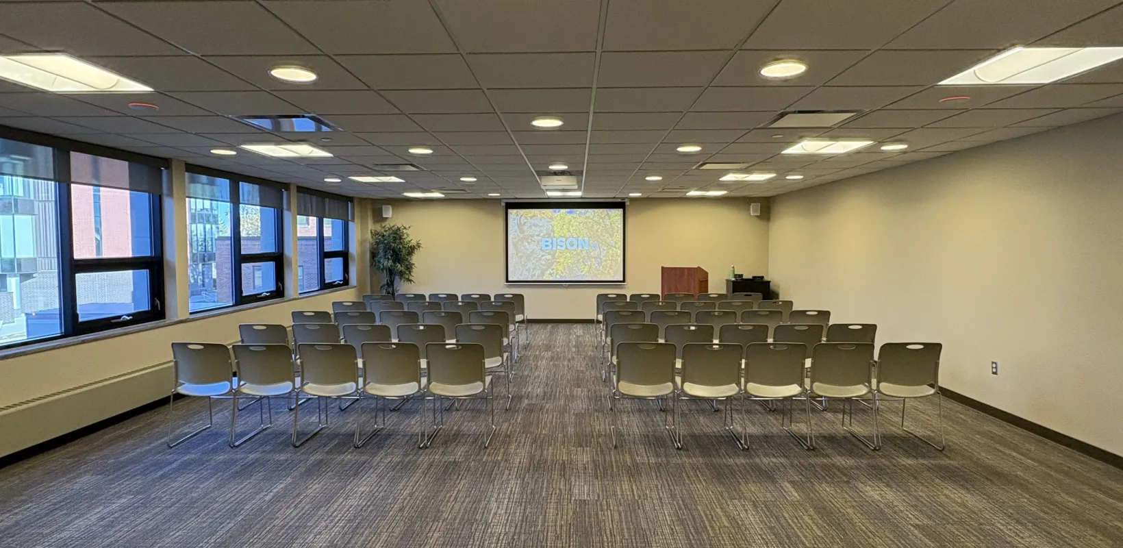 Nueta meeting room with row seating setup