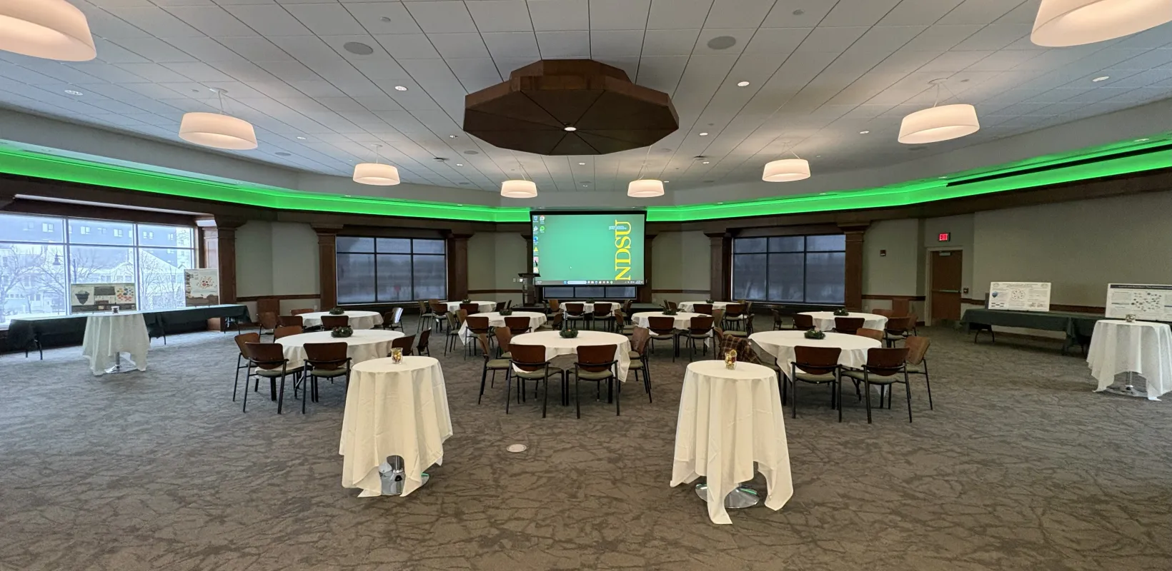 Barry Hall Louise Auditorium Banquet setup