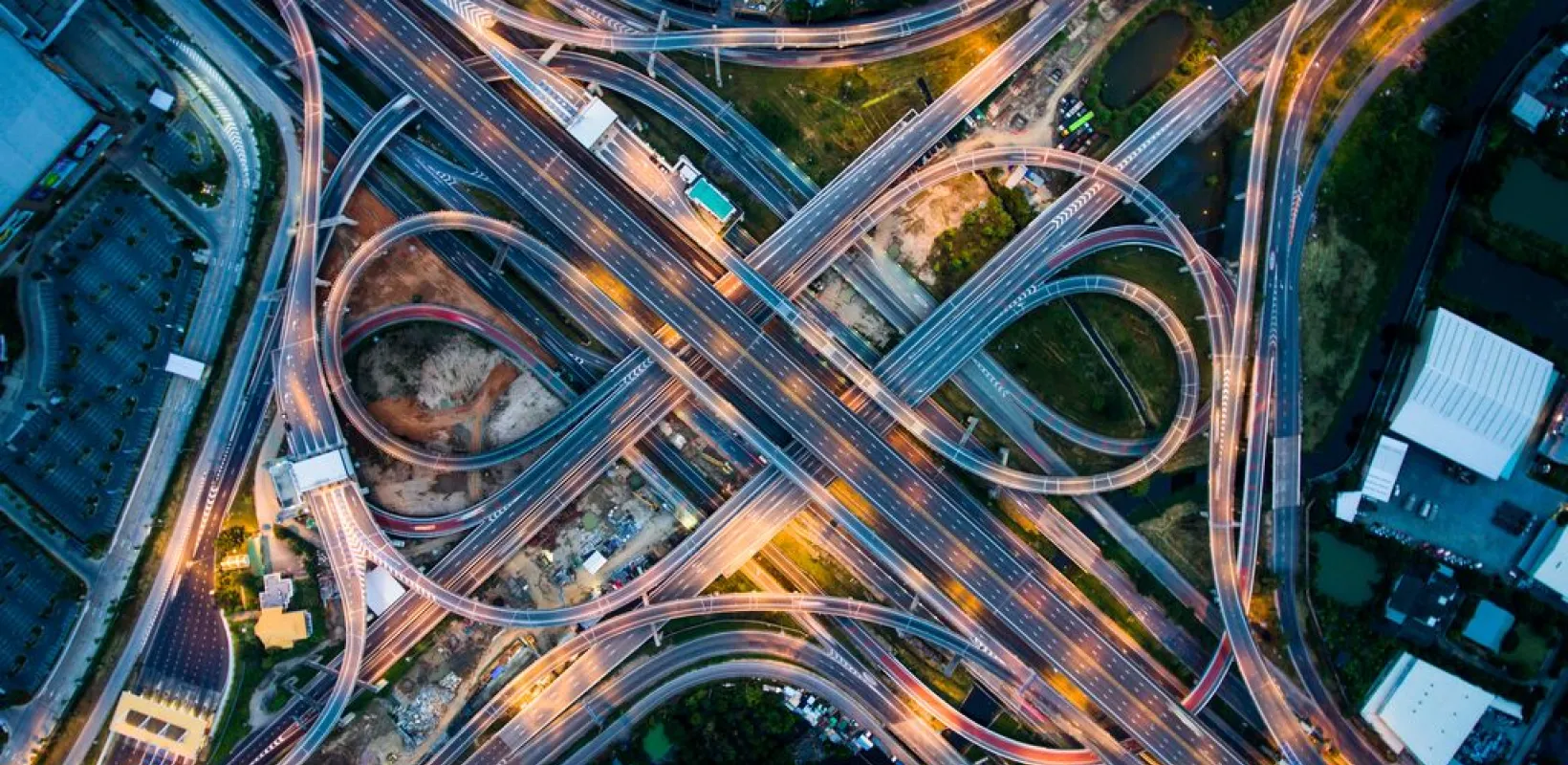 busy city highways intersecting