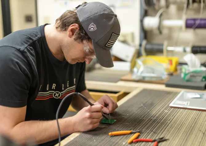 electrical engineering student getting hands on experience