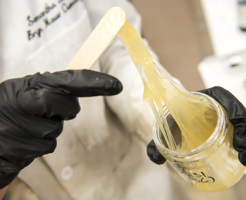 A photo of a coating substance