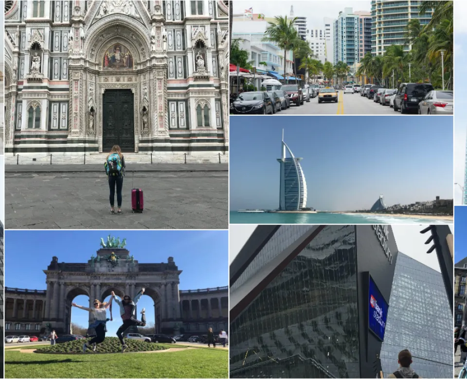 Collage of travel locations
