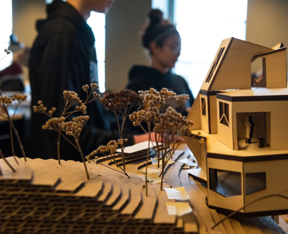 Landscape Architecture model including a house and landscaping.