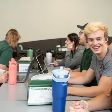 students studying at the Residence Dining Center
