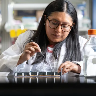 Marisol Morocho Lema working on her research