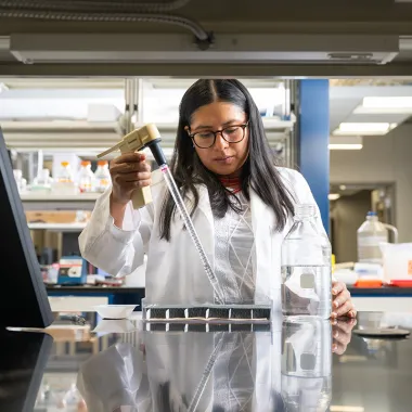 Marisol Morocho Lema working on her research