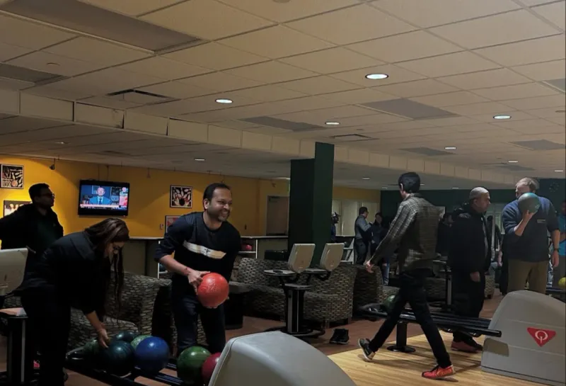 Students bowling