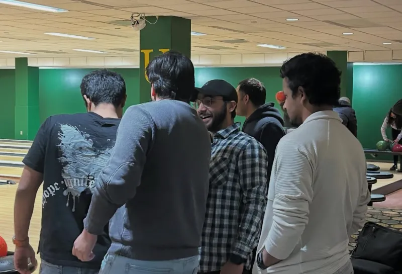 Group of students at the bowling alley