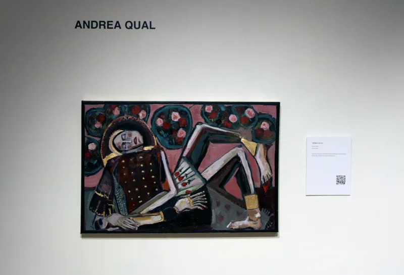 Painting by Andrea Qual of a disfigured woman 