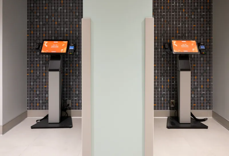 two grubhub kiosks for ordering