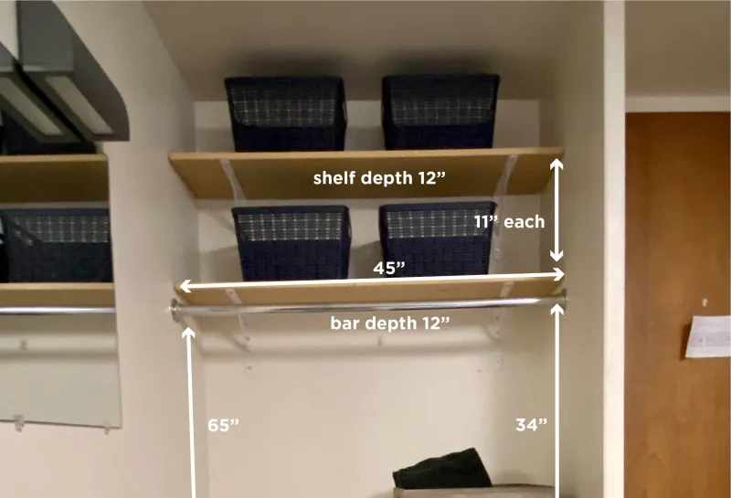 RJ Double Closet Measurements