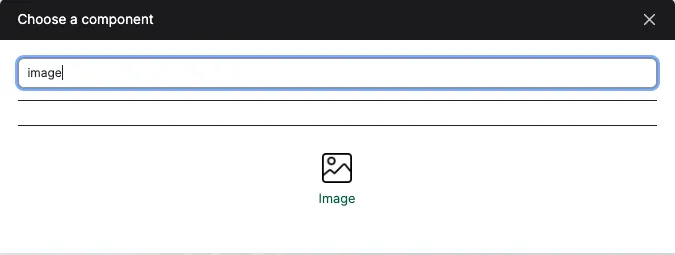 The Image component selector in the Drupal user interface.