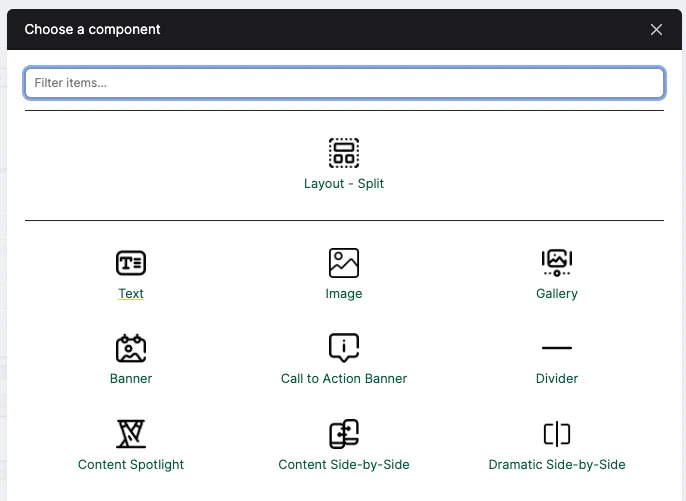 Component Selector UI
